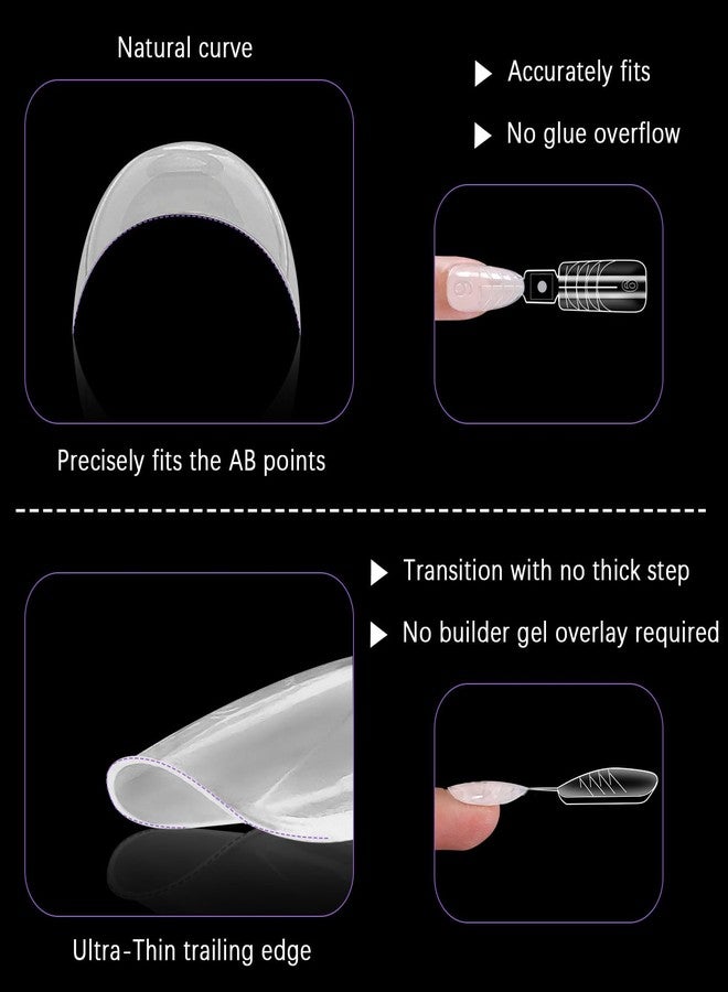 Laza 150PCS Dual-ended Short Nail Dual Forms, Square and Almond Shape Dual Forms for Poly Gel, Reusable Ultra-Thin Nail Form for Quick Nails Extension, 15 Size Clear Plastic Form for Salon Home DIY - Image 3
