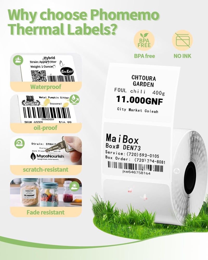 Memoqueen 1.18" Adhesive Round Labels, Sticker Labels White Circle Labels Inkless, Compatible with Phomemo M110/M120/M220/M221, Multi-Purpose Thermal Labels for Business, Kitchen, Office, Study - Image 4