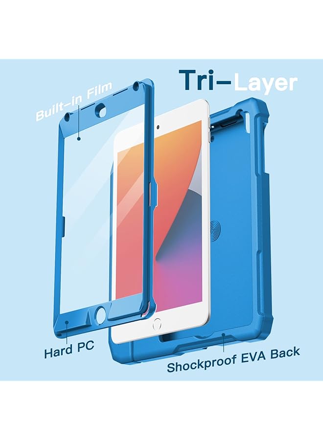 Jetech Kids Case For Ipad Mini 5 4 3 2 1 7.9-Inch 2019 2015 2014 2013 2012 Model With Built-In Screen Protector Shockproof Full-Body Handle Stand Tablet Protective Cover Blue - Image 5