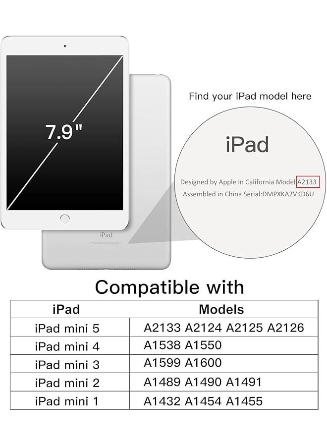 Jetech Kids Case For Ipad Mini 5 4 3 2 1 7.9-Inch 2019 2015 2014 2013 2012 Model With Built-In Screen Protector Shockproof Full-Body Handle Stand Tablet Protective Cover Blue - Image 2