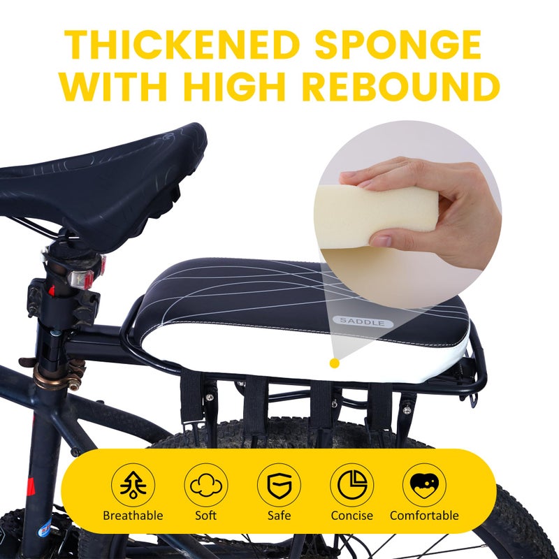 SHOWBEAN Bicycle Manned Cushion Bike Rear Seat Child Bike Seat Bicycle Back Shelf Back Cushion Bicycle Rear Saddle Mountain Carrier Children - Image 2