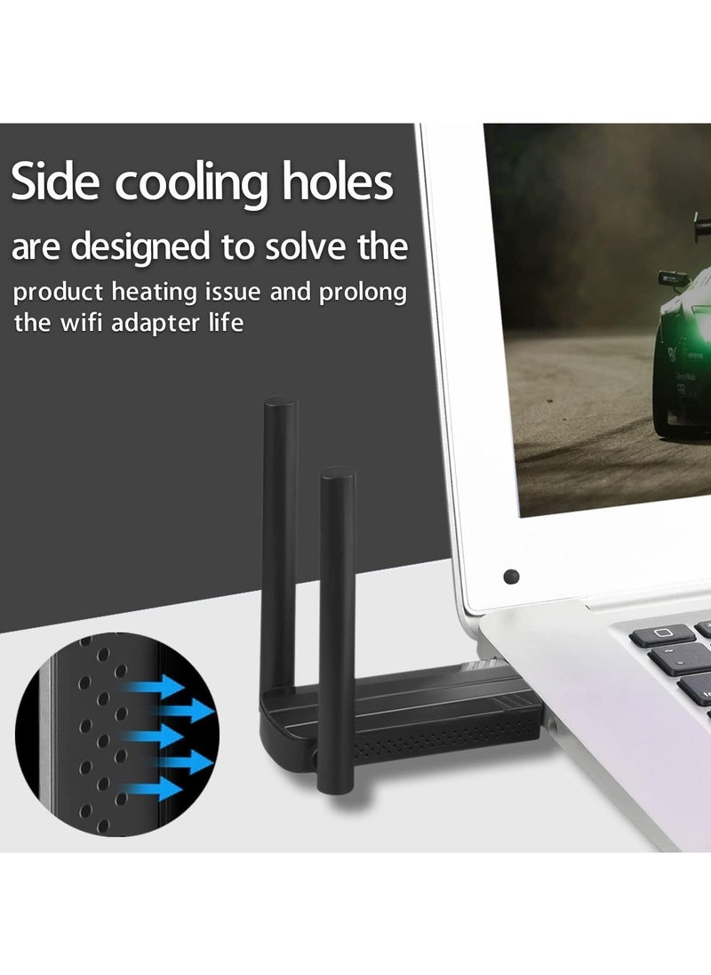 فلوينغ - محول USB لاسلكي WiFi 6 للكمبيوتر الشخصي - محول USB AX1800 محول WiFi للكمبيوتر الشخصي المكتبي والكمبيوتر المحمول محول لاسلكي ثنائي النطاق دونجل WiFi لنظام التشغيل Windows 7/10/11 محول شبكة لاسلكية للكمبيوتر الشخصي - Image 1