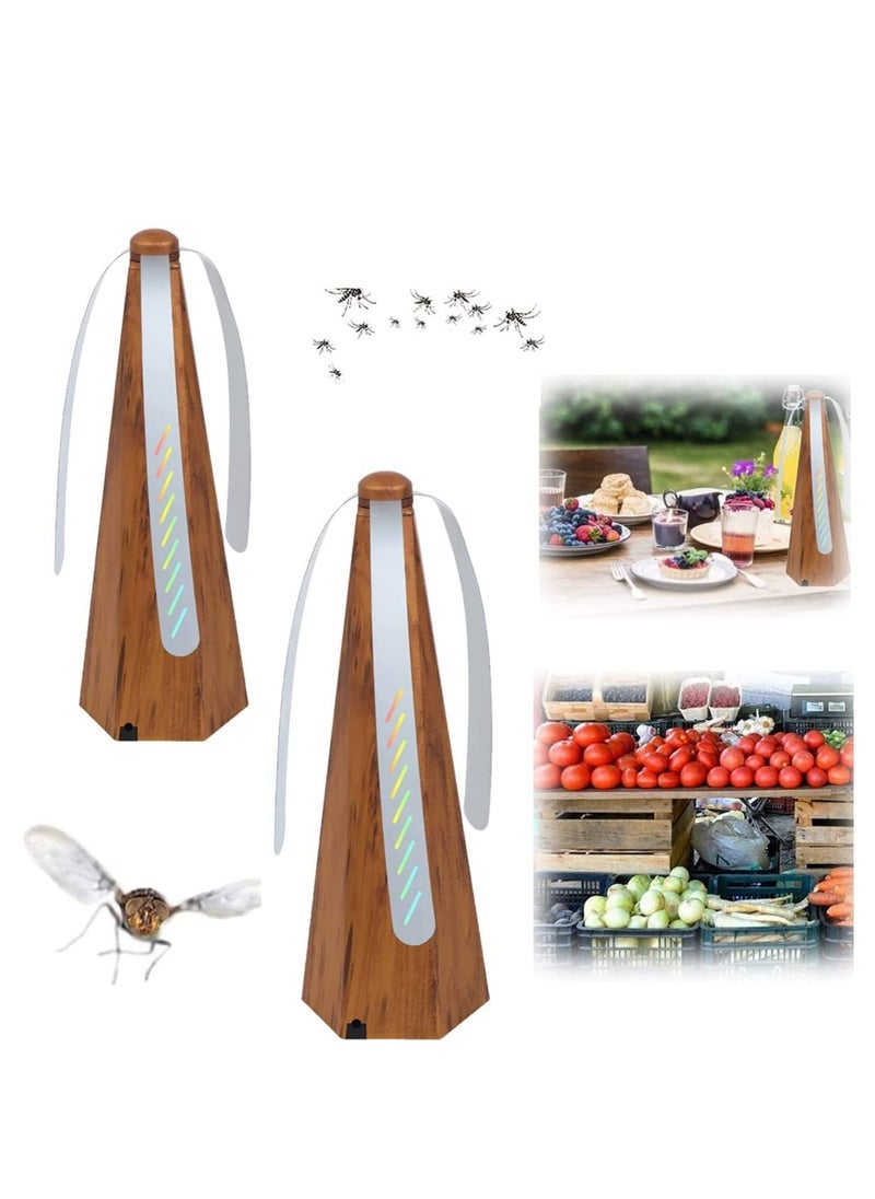 Fly Fans for Tables Indoor Outdoor Meal, 2 pcs Fan Picnic Restaurant Fan, Portable Table Keep Your Food Clean, Upgraded Keeps Flies Away