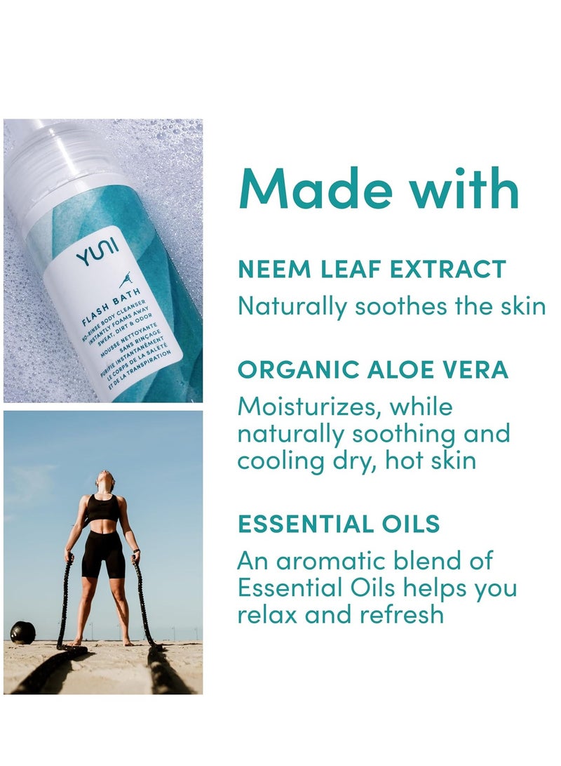 yuni beauty YUNI Beauty Waterless Body Wash (4 oz) - Rinse-Free Foaming Bath and Clean Body Wash Solution Instantly Remove Sweat, Dirt, Odor, Travel, Camping and Backpacking Essentials, Paraben-Free, Vegan  - Image 2