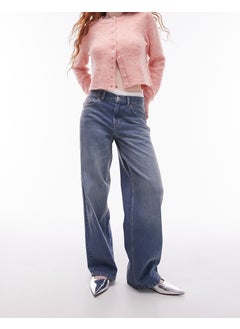TOPSHOP Topshop high rise Cinch back jeans in mid blue  - Image 1