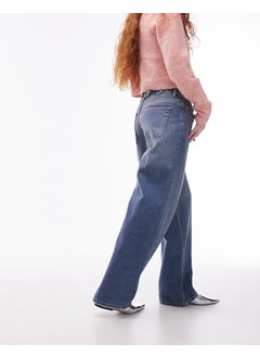 TOPSHOP Topshop high rise Cinch back jeans in mid blue  - Image 2