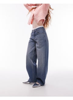 TOPSHOP Topshop high rise Cinch back jeans in mid blue  - Image 5