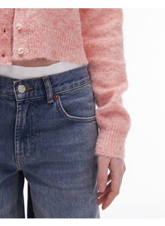 TOPSHOP Topshop high rise Cinch back jeans in mid blue  - Image 3