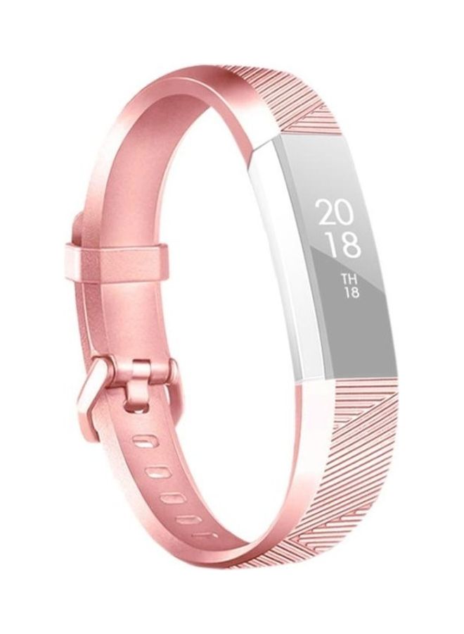 NIBEMINENT Strap Belt Buckle Watchband For Fitbit Alta/Alta HR Metal-Color Watch Rose Gold - Image 1