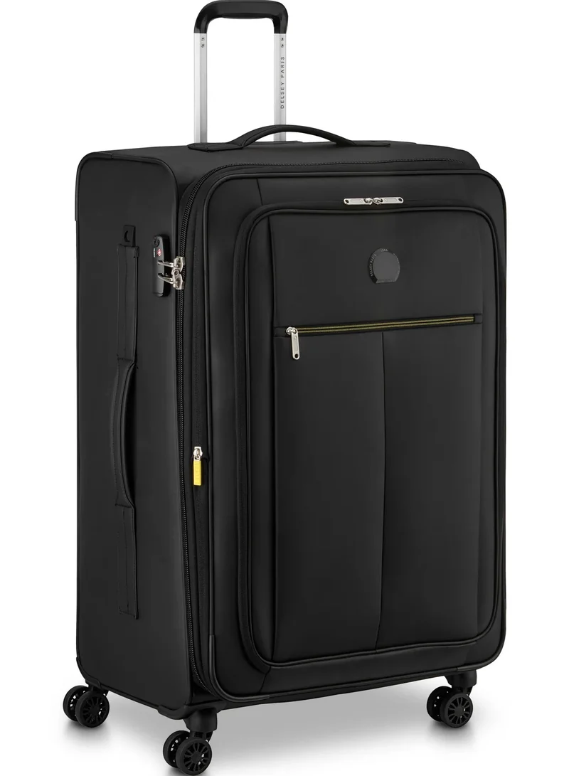 ديلسي _باريس حقيبة ترولي بعجلات مزدوجة قابلة للتوسيع مقاس  سم أسود