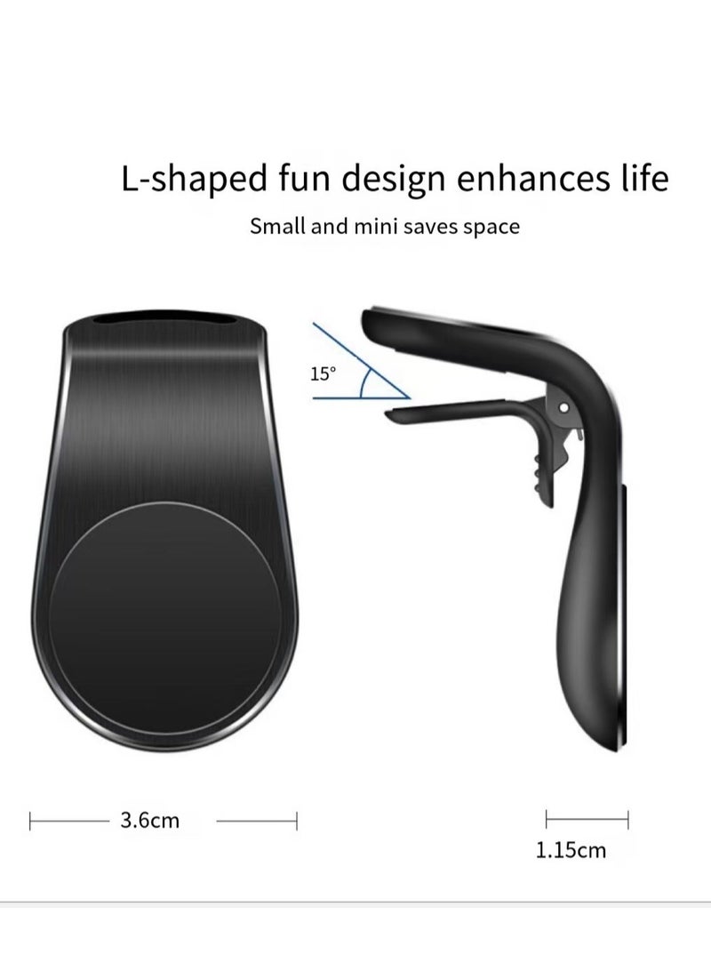 Black, Car Phone Holder,  Air Outlet Rotating Magnetic Phone Holder, Safer Phone Holder - Image 1