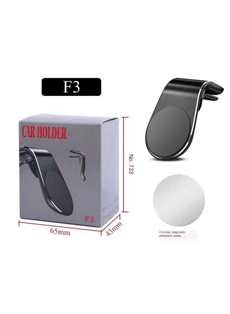 Black, Car Phone Holder,  Air Outlet Rotating Magnetic Phone Holder, Safer Phone Holder - Image 2