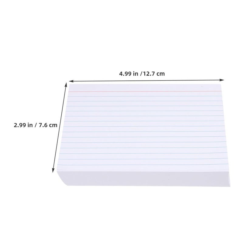 200pcs White Index Cards Ruled with 4 Colors Red Blue Lines 200g Heavyweight Paper for Study Notes - Image 3