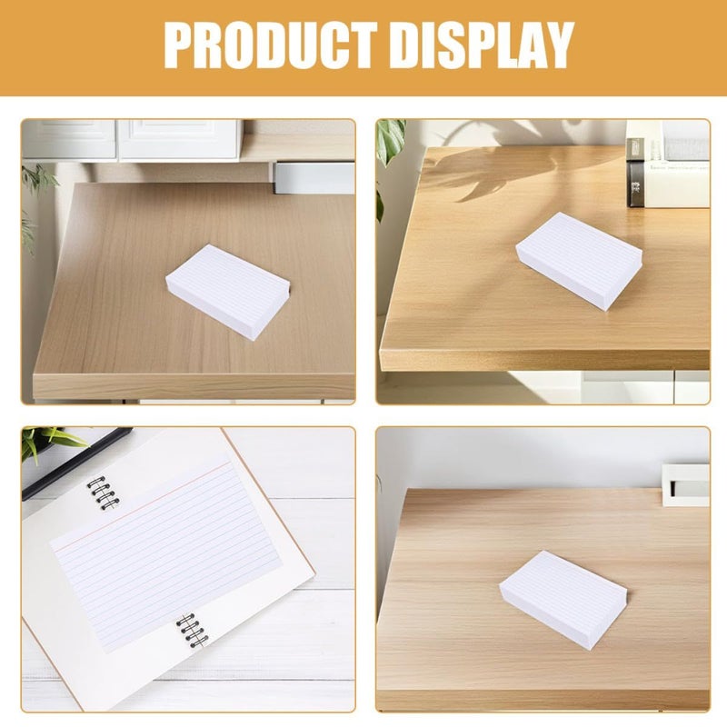 200pcs White Index Cards Ruled with 4 Colors Red Blue Lines 200g Heavyweight Paper for Study Notes - Image 4