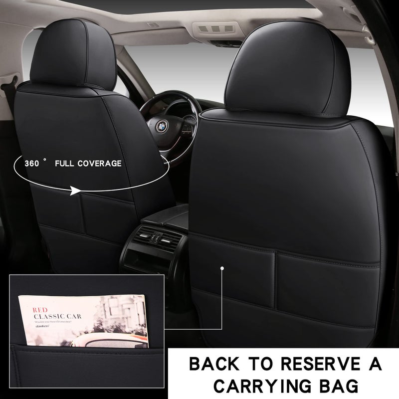 NS YOLO Full Coverage Car Seat Covers Universal Fit for Cars SUVs Pick-up Trucks with Waterproof Leatherette in Automotive Vehicle Interior Accessories (Black and White, Full Set) - Image 3