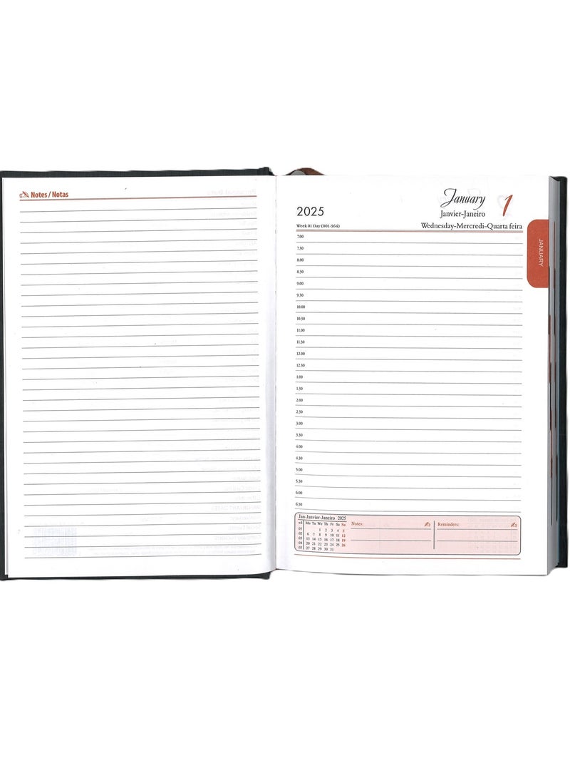 Sadaf مخطط يومي بحجم A5 لعام 2025 غلاف أخضر - Image 2