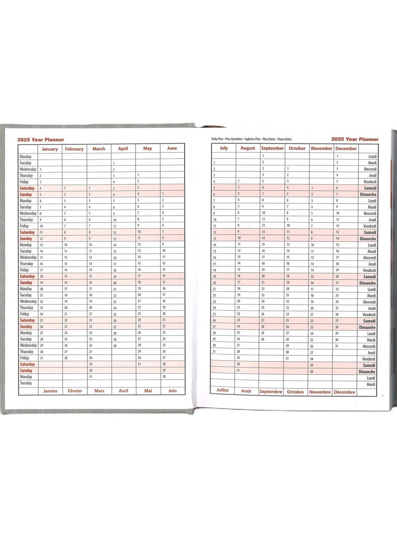 Sadaf مخطط يومي بحجم A5 لعام 2025 غلاف أخضر - Image 4