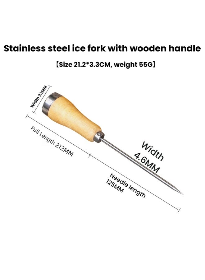 Stainless Steel Ice Pick with Solid Wood Handle Sharp and Comfortable Grip for Effortless Ice Breaking Crushed Ice Making and Beverage Chilling - Image 3