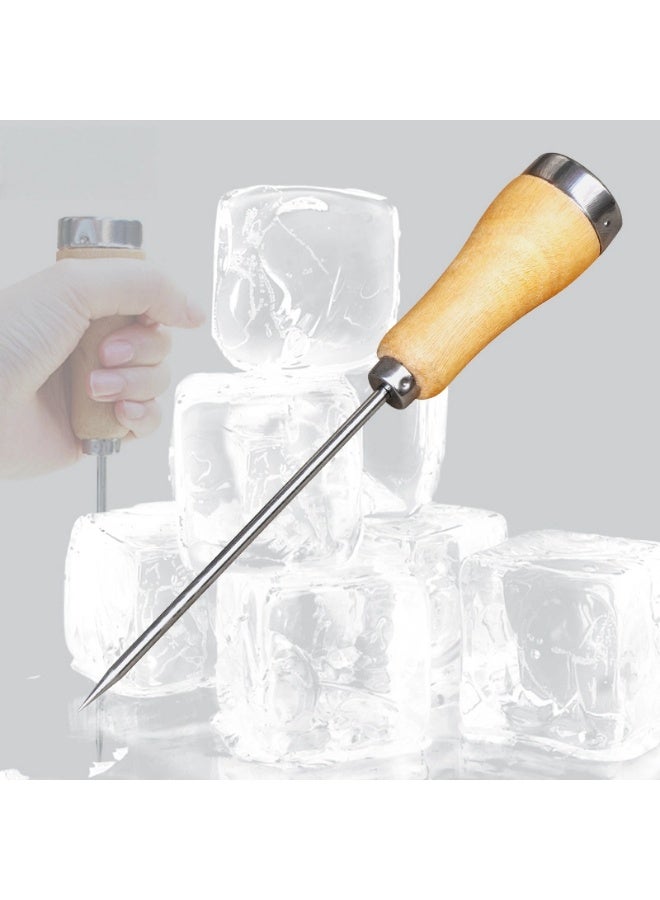 Stainless Steel Ice Pick with Solid Wood Handle Sharp and Comfortable Grip for Effortless Ice Breaking Crushed Ice Making and Beverage Chilling - Image 4