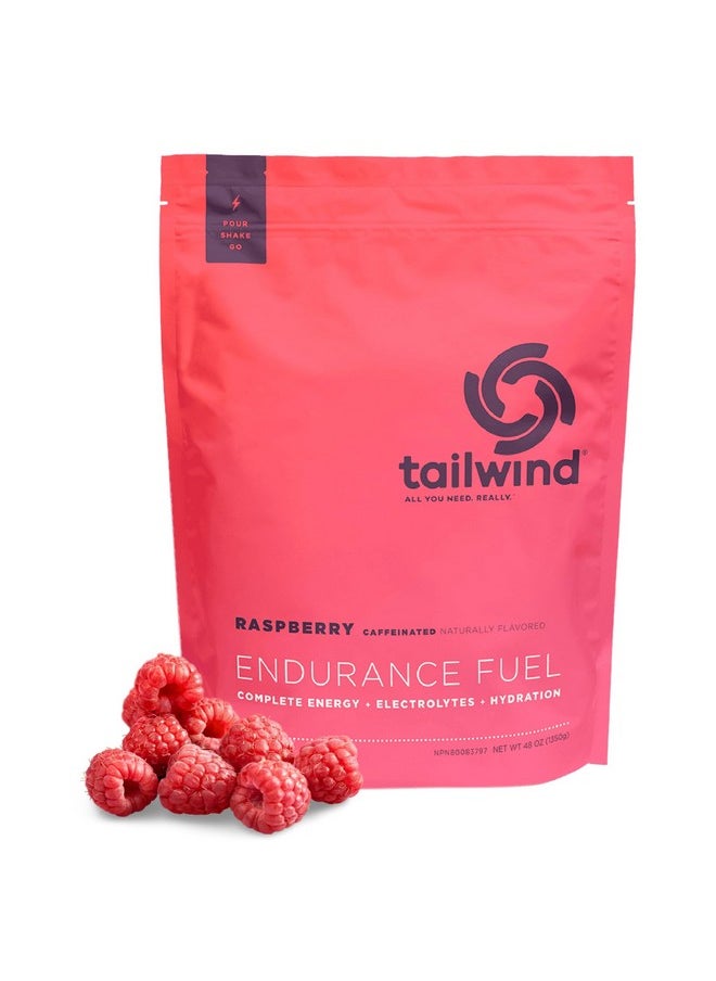 Tailwind Nutrition Endurance Fuel, Electrolyte & Hydration Sports Drink Mix Powder With Caffeine, Gluten-Free, Vegan, Raspberry Buzz, 50 Servings (Caffeinated)  - Image 1