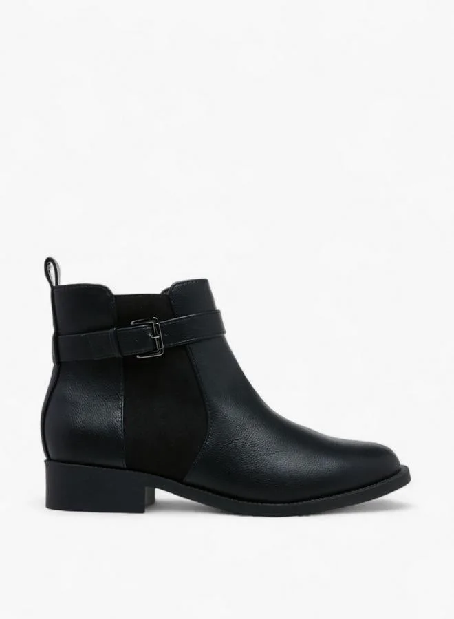 Flora Bella By Shoexpress Panelled Ankle Boots with Zip Closure
