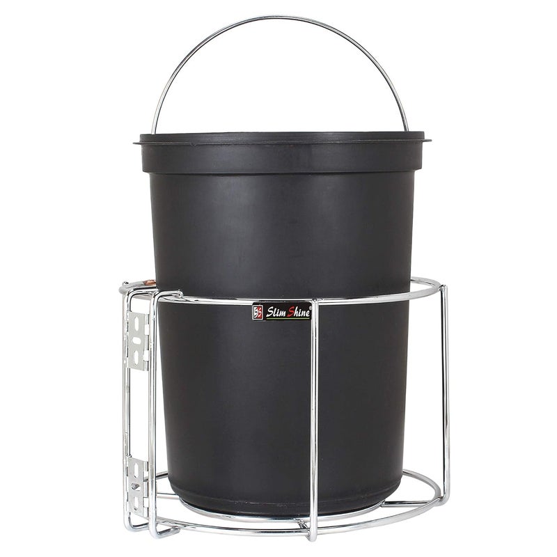 Slim Shine SLIMSHINE Stainless Steel OpenTop Dustbin Holder Stand For Dustbin Silver  - Image 5