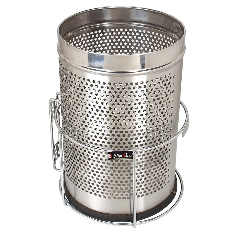Slim Shine SLIMSHINE Stainless Steel OpenTop Dustbin Holder Stand For Dustbin Silver  - Image 3
