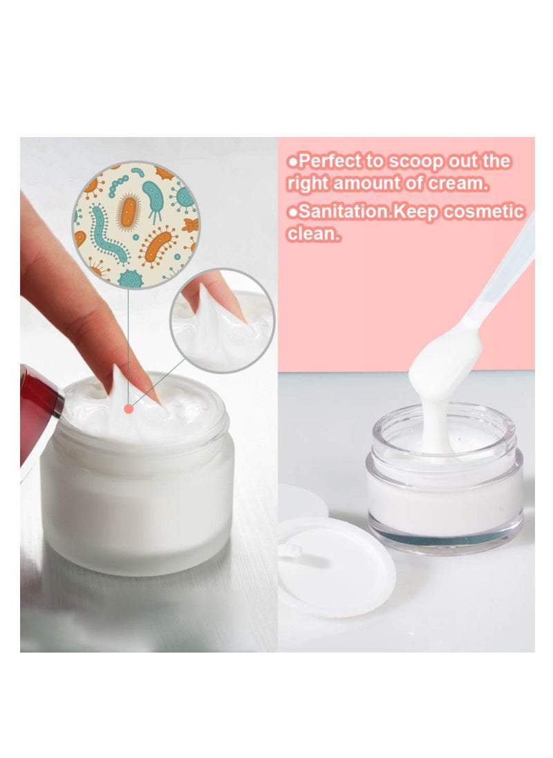 KASTWAVE - Disposable Cosmetic Spatulas for Makeup, Mini Clear Plastic Skin Care Mask Spatula Scoop Reusable Facial Cream Spatula for Mixing and Sampling Care Facial Cream Mask Spatula (100 Pcs, Frosted Clear) - Image 1