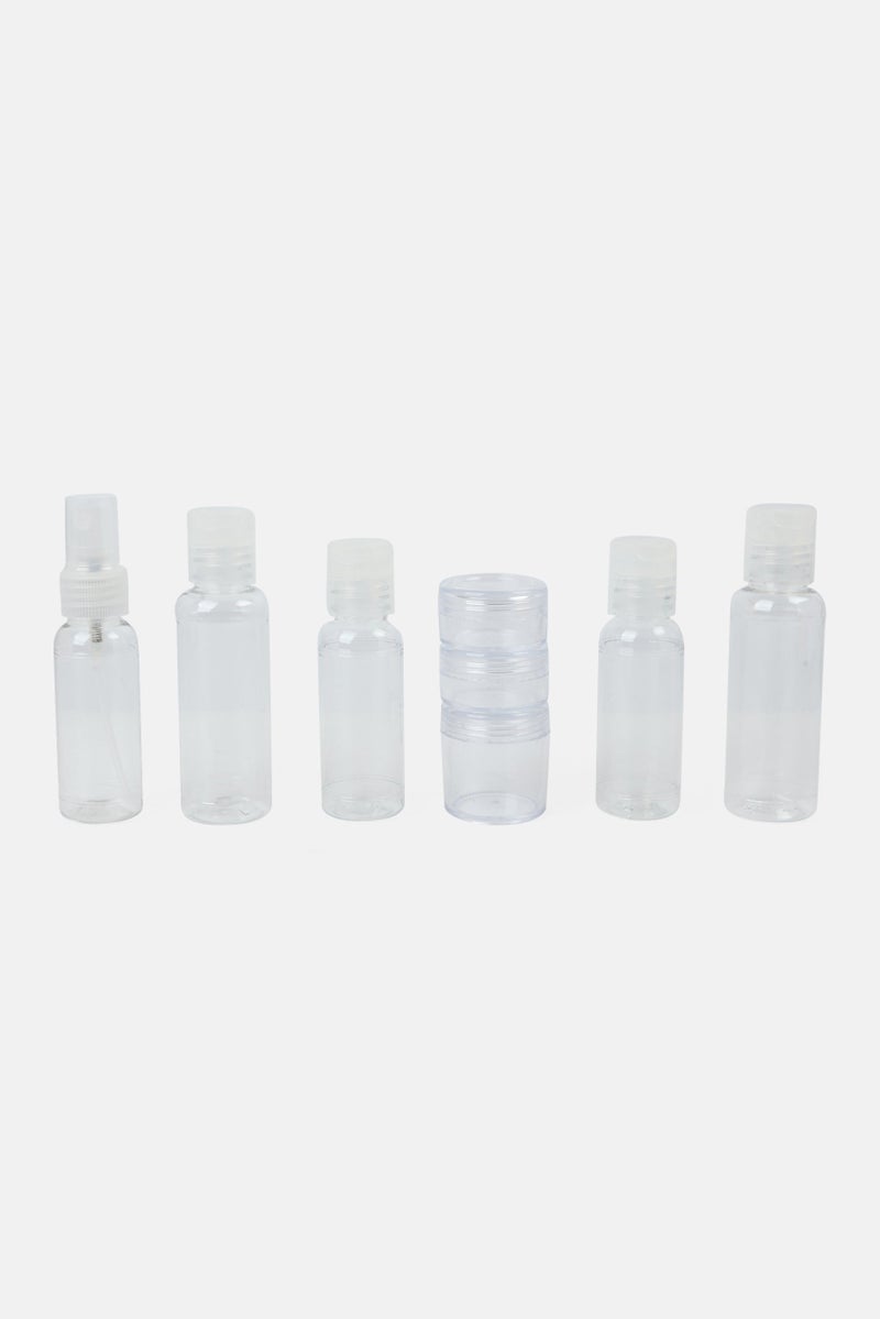 Miamica 12 Piece Travel Bottle Set, Transparent - Image 1