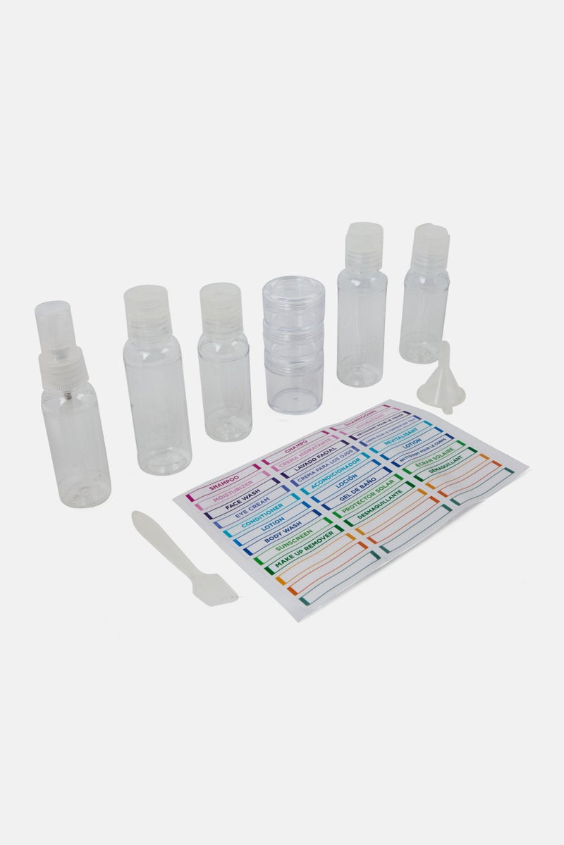 Miamica 12 Piece Travel Bottle Set, Transparent - Image 2