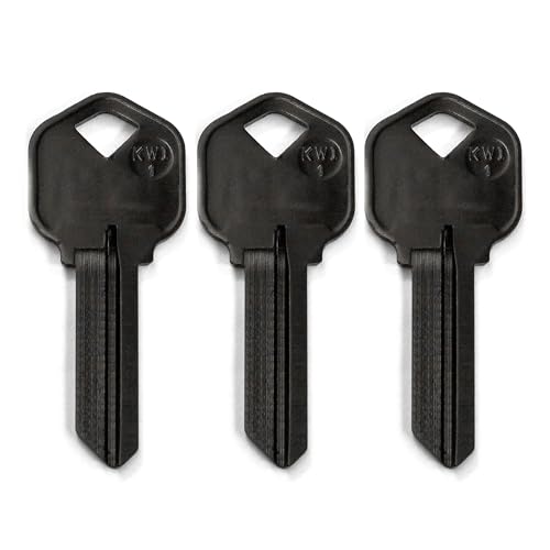 key smart KeySmart AirKey - Aluminum Key Blanks, 75% Lighter, 2X Stronger Than Brass - Durable, Scratch-Free KW1 Key Blanks Set (3 Pack, Black) - Image 1