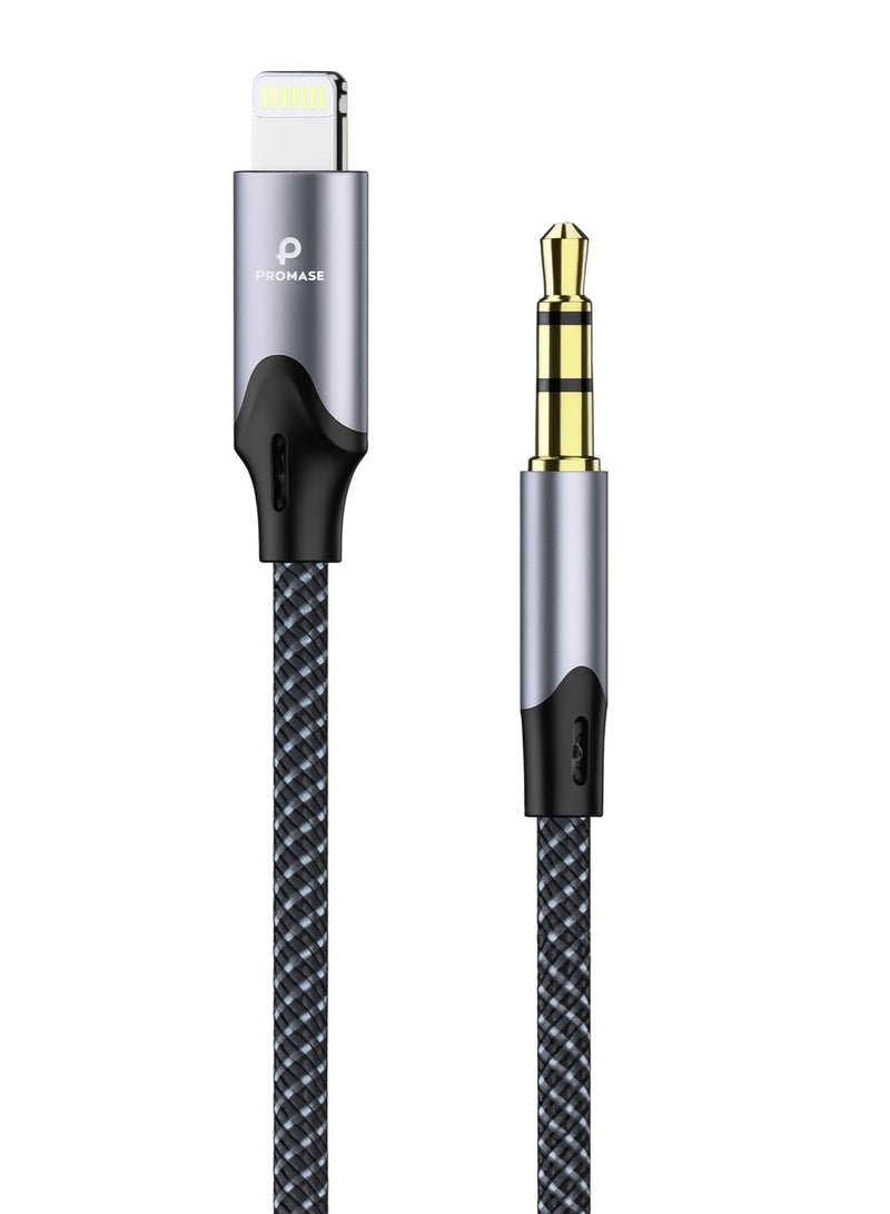 بروماس كابل محول صوت AUX من لايتننغ إلى 3.5 مم متين ومضاد للانحناء لجهاز أيفون - نقل صوت عالي الدقة - Image 1