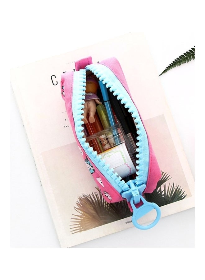 Loquat Unicorn Design Pencil Case Pink/White/Blue - Image 2
