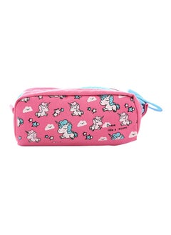 Loquat Unicorn Design Pencil Case Pink/White/Blue  - Image 1