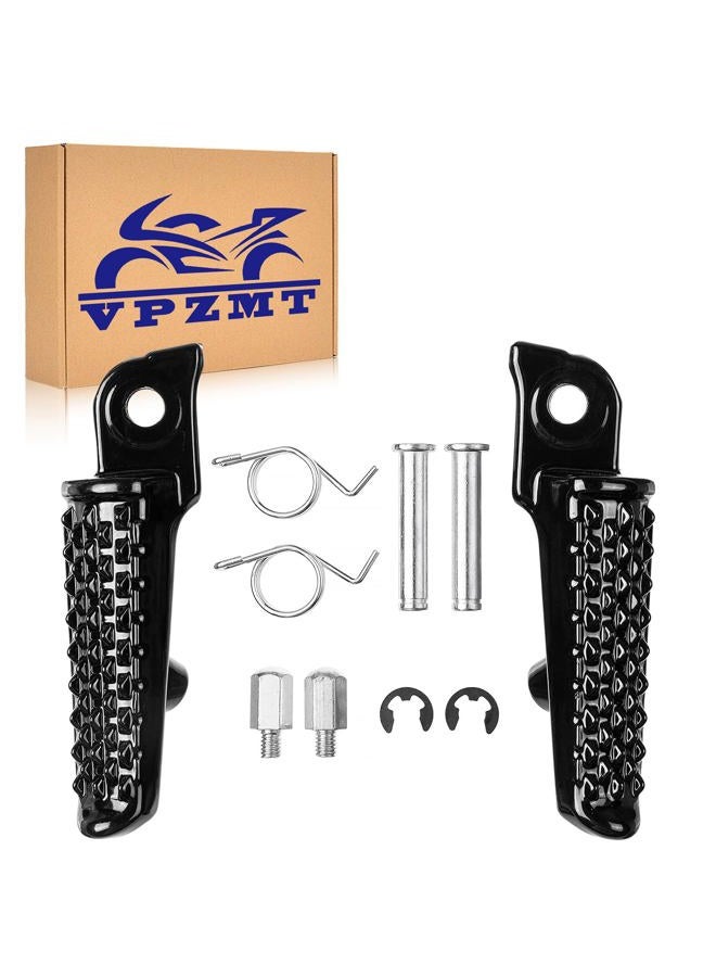 VPZMT Motorcycle Front Footrests Foot Pegs Pedal Fits for Honda CBR600RR 2003-2023, CBR1000RR 2004-2023, Honda CB1000R 2008-2023 (Front-Black) - Image 1
