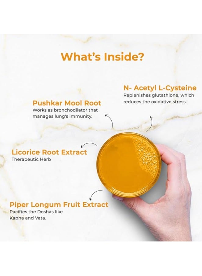 Auric Lung Detox Supplement With Natural Blend of NAC (N-Acetylcysteine), Pushkarmool, Piper Longum & Licorice Herbs Extract | Lungs Cleaner for Detoxification and Immune Defence Pack of 60 Tablets - Image 2