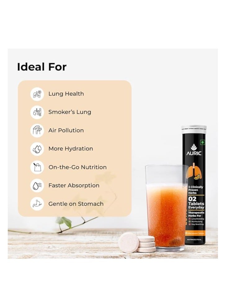 Auric Lung Detox Supplement With Natural Blend of NAC (N-Acetylcysteine), Pushkarmool, Piper Longum & Licorice Herbs Extract | Lungs Cleaner for Detoxification and Immune Defence Pack of 60 Tablets - Image 4