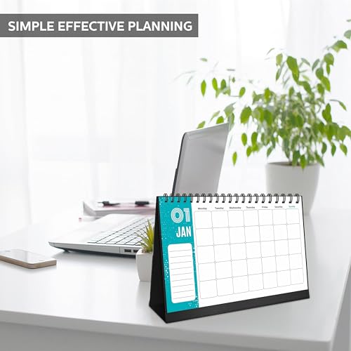 COI Undated Table Calendar 2026 | Daily tO dO List | Year Flip Desktop Calendar for Easy Organizing With Stickers - Image 2