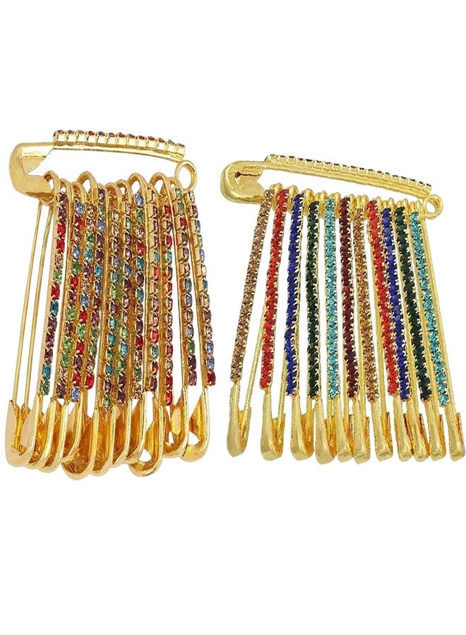 VAMA FASHIONS Multicolor Safey Saree Pin Combo Pack of various colour Brooch Sari Pleats Drapping Hijab Kurti Pins for girls - Image 1