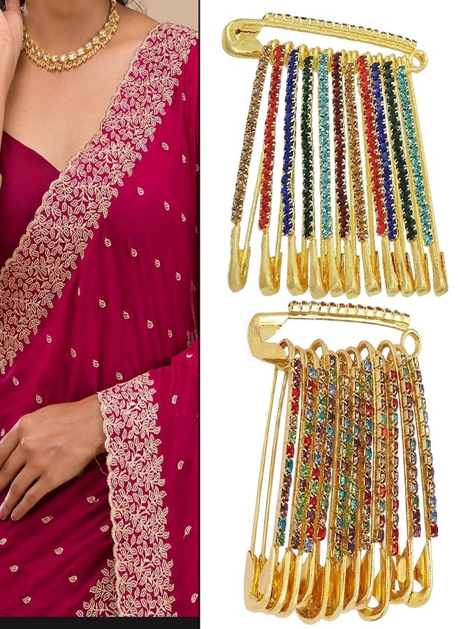 VAMA FASHIONS Multicolor Safey Saree Pin Combo Pack of various colour Brooch Sari Pleats Drapping Hijab Kurti Pins for girls - Image 5