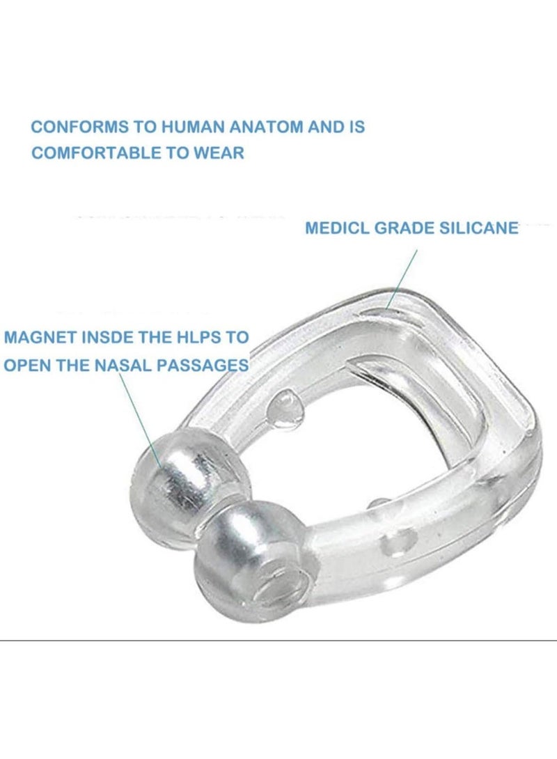 Generic Silicone Magnetic Anti Snore Stop Snoring Nose Clip Sleep Tray Sleeping Aid Apnea Guard Night Device with Case (3PCS - Image 5