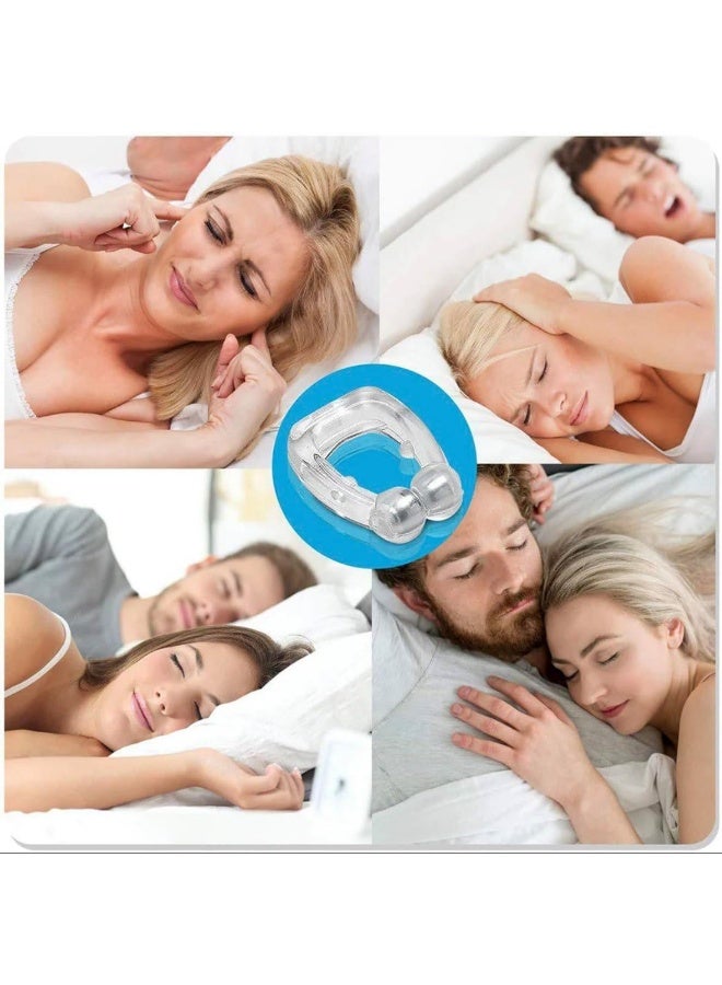 Generic Silicone Magnetic Anti Snore Stop Snoring Nose Clip Sleep Tray Sleeping Aid Apnea Guard Night Device with Case (3PCS - Image 2