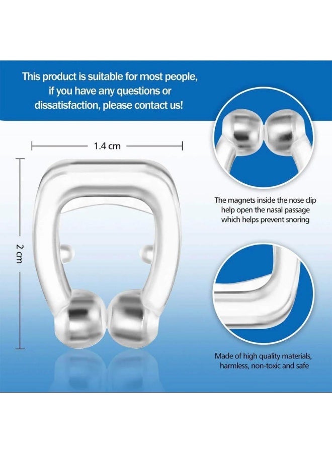 Generic Silicone Magnetic Anti Snore Stop Snoring Nose Clip Sleep Tray Sleeping Aid Apnea Guard Night Device with Case (3PCS - Image 4