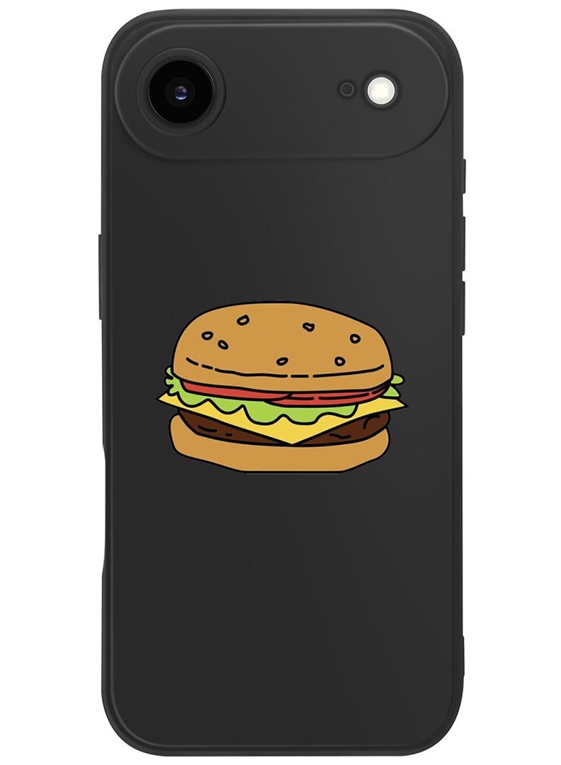 Theodor Protective Slim Fit Case Liquid Silicone Cover with Full Body Protection Anti-Scratch Shockproof Case For Apple iPhone 17 Air (Black) Burger - Image 1