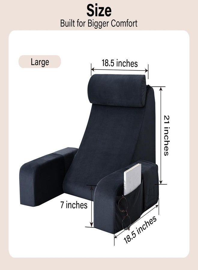 ENITYA Reading Pillow for Sitting in Bed Adult, Back Pillow for Bed Sitting up, Reading & Bed Rest Pillows for Watching TV/Reading/Gaming/Resting in Bed, Couch or Floor, Medium 21"(Black) - Image 5