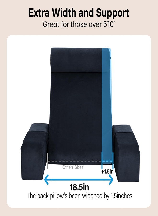 ENITYA Reading Pillow for Sitting in Bed Adult, Back Pillow for Bed Sitting up, Reading & Bed Rest Pillows for Watching TV/Reading/Gaming/Resting in Bed, Couch or Floor, Medium 21"(Black) - Image 2