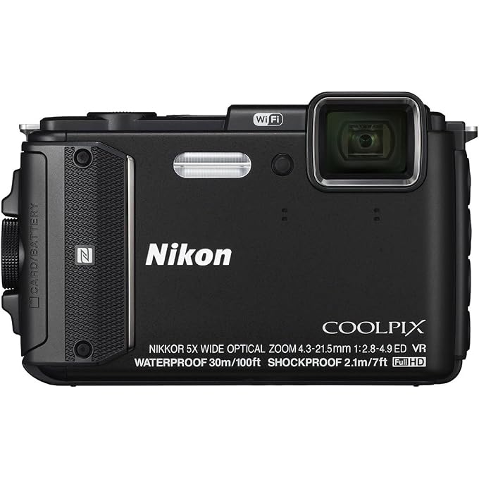 Nikon COOLPIX AW130 Waterproof Digital Camera with Built-In Wi-Fi (Black) - Image 1