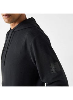 Kappa Kappa Textured Hoodie with Long Sleeves and Kangaroo Pocket  - Image 4