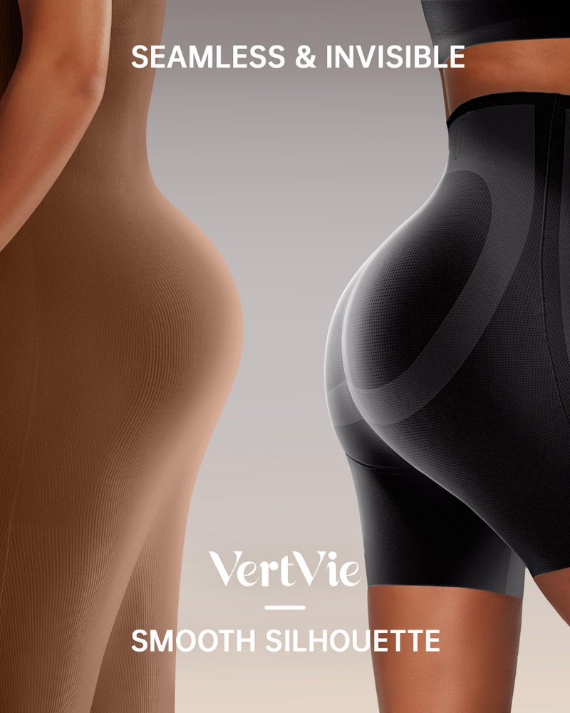 Vertvie Tummy Control Shapewear Shorts for Women Butt Lifting Body Shaper Shorts High Waisted Seamless Girdles Under Dress(Black,X-Large) - Image 4