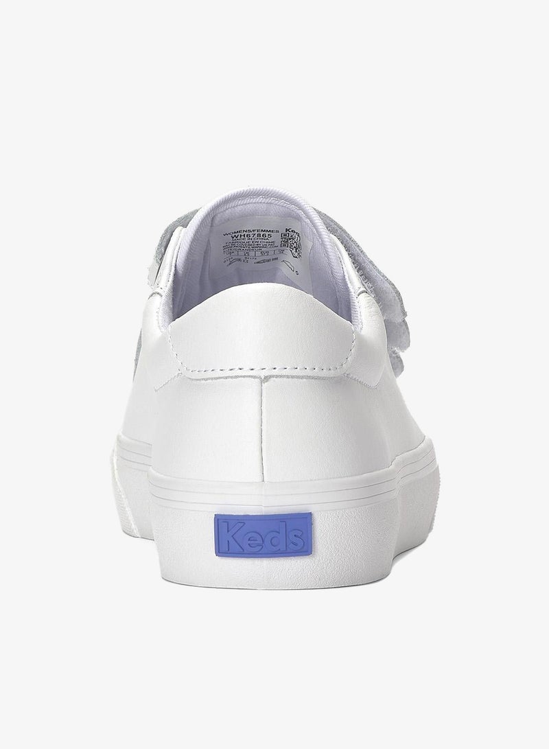 Keds Women's Jump Kick Leather V Casual Sneaker White - Image 2